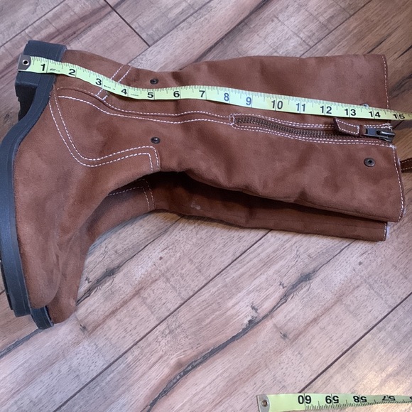 Brown vegan suede tall lined boots 9 - Picture 16 of 16